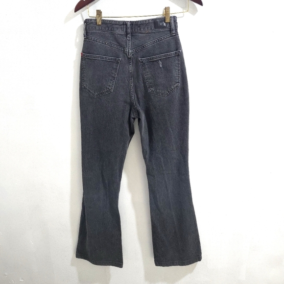 BDG | Women's Distressed Black Jeans Stretch High Rise Flare - Picture 7 of 11